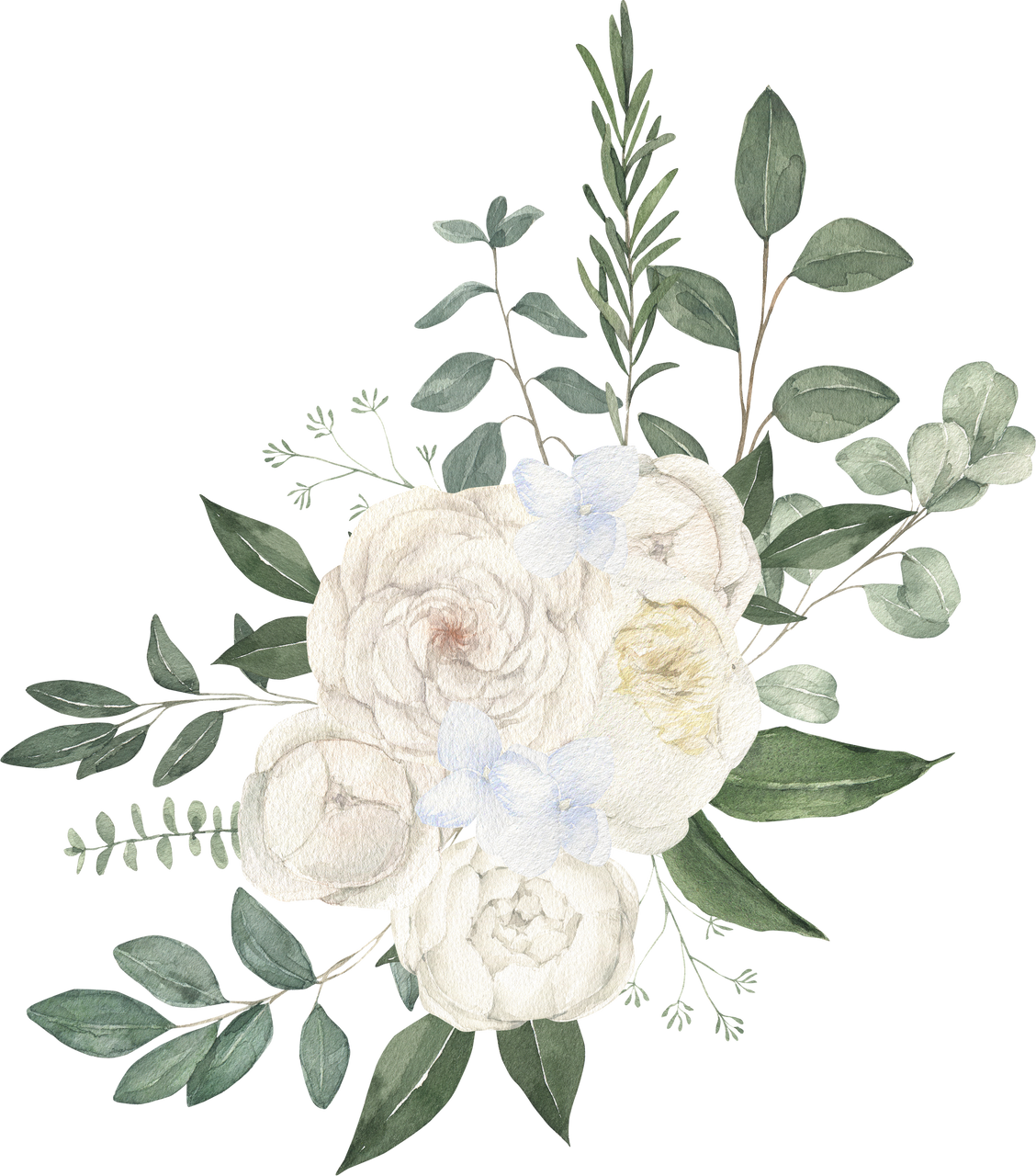 Watercolor Flowers Bouquet